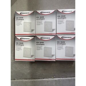 Innovera CD/DVD Envelopes Clear Window 1 Disc Capacity White 50 Pack IVR39403 -6